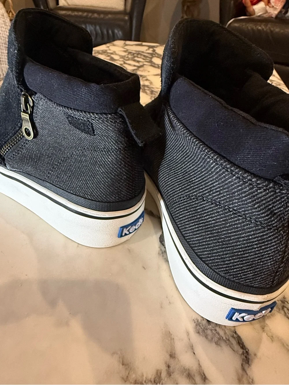 Keds Cooper Zip Black Suede Canvas Sneaker Booties Women's Size 9